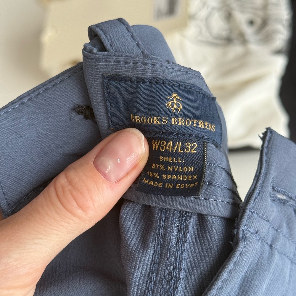 NWOT Brooks Brothers Blue Nylon Pants W34/L32